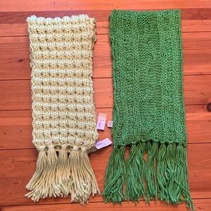 Two Different Shades of Green - Knit Scarves From Old Navy